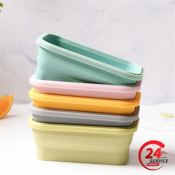 Jual 350-850ml Silicone Lunch Box Food Storage Container