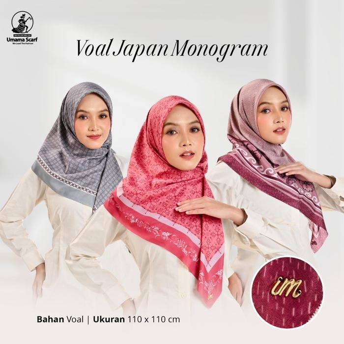Gambar [Grosir/10pcs] Voal Japan Monogram - Paket Usaha Kerudung Hijab Segiempat Motif Umama Scarf dari Mishall shop. undefined Tokopedia