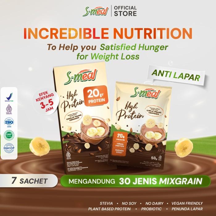 Gambar S Meal - High Protein Super Food Shake Rasa Chocolate Banana Cinnamon - 7 Sachet dari Slimsure Official undefined Tokopedia