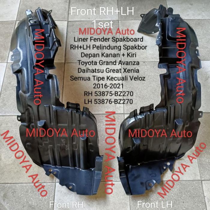 Gambar Liner Fender Spakboard Pelindung Spakbor Depan Grand Avanza Great Xenia Semua Tipe Kecuali Veloz 2016-2021 53875 53876 BZ270 dari zalikajaya undefined Tokopedia