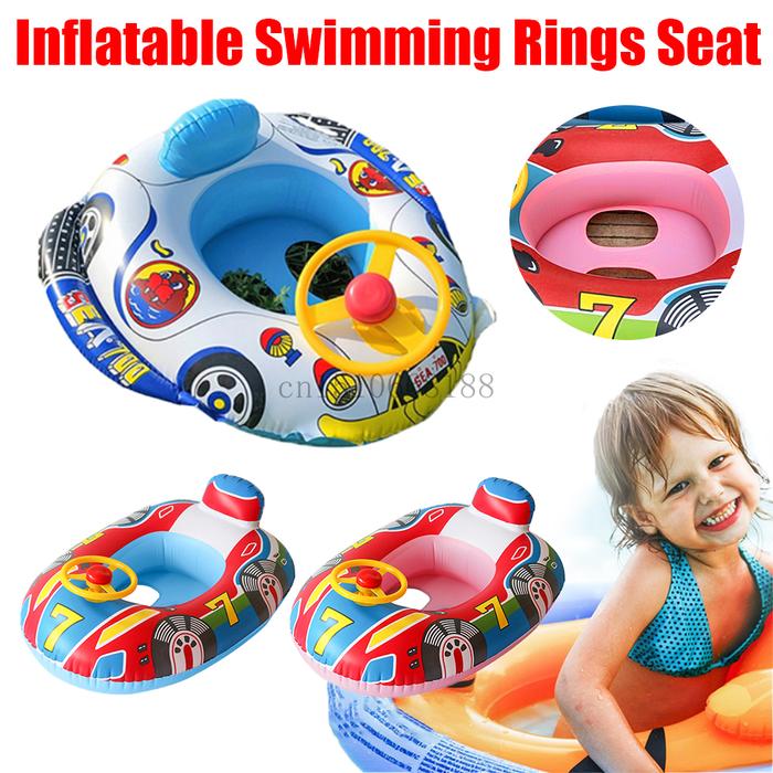 Jual Inflatable Baby Swimming Rings Seat Floating Sun Shade