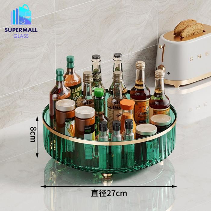 Gambar [SG] COD Rak Barang Berputar Mewah Ringan / Meja Putar Dapur Botol Bumbu Bumbu Transparan / Rak [Toko Ucup Prabot] - Hijau dari Toko Ucup Prabot undefined Tokopedia