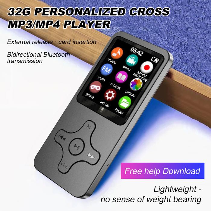Portable 32gb Mp4 Mp3 Player Bluetooth Mini Hifi Music Player E-book Fm  Radio Recorder Video Play Built-in Speaker 18 Inch