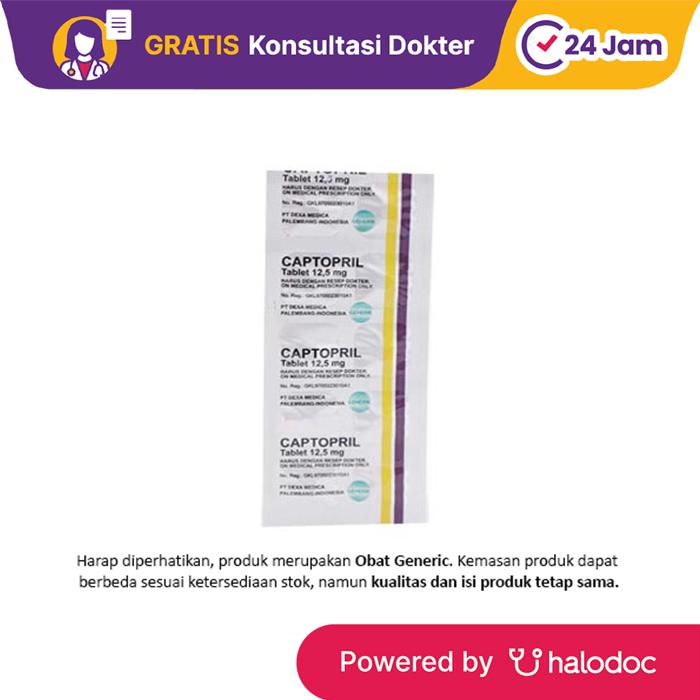 Gambar Captopril 12.5 mg 10 Tablet - Hipertensi - Halodoc dari Apotek Halomedika Kp Rambutan undefined Tokopedia