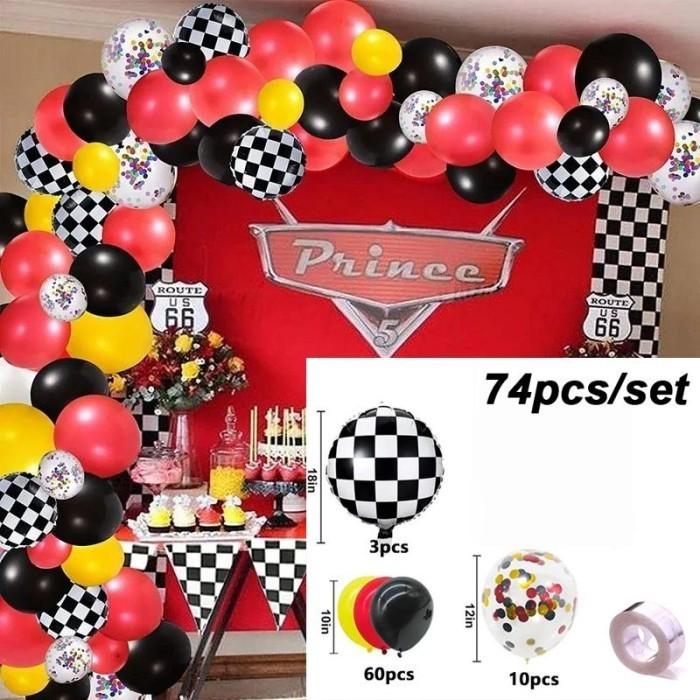Gambar Kit Lengkungan Karangan Bunga Dekorasi Latex Balon Mobil Balap Dekorasi Baby Shower Pesta Ulang Tahun Anak Laki-laki Lateks Merah Hitam Biru Balon Dekor - B dari Coupal.id undefined Tokopedia