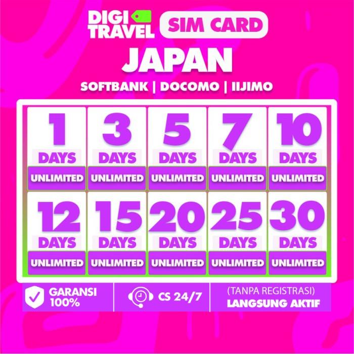 Gambar Digi Travel Sim Card Japan True Unlimited | Simcard Jepang True Unlimited | Simcard Jepang Softbank | Simcard Roaming - 3 Hari dari DVAROZ undefined Tokopedia