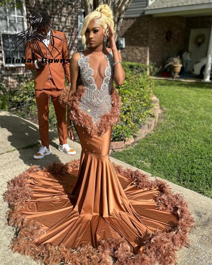 black and tan prom dress Deep V Neck Sleeveless Floor Length Tulle Ombre UQ231  cherishgirls there are no extra cost to do custom size and color Black A-Line Lace Long Prom