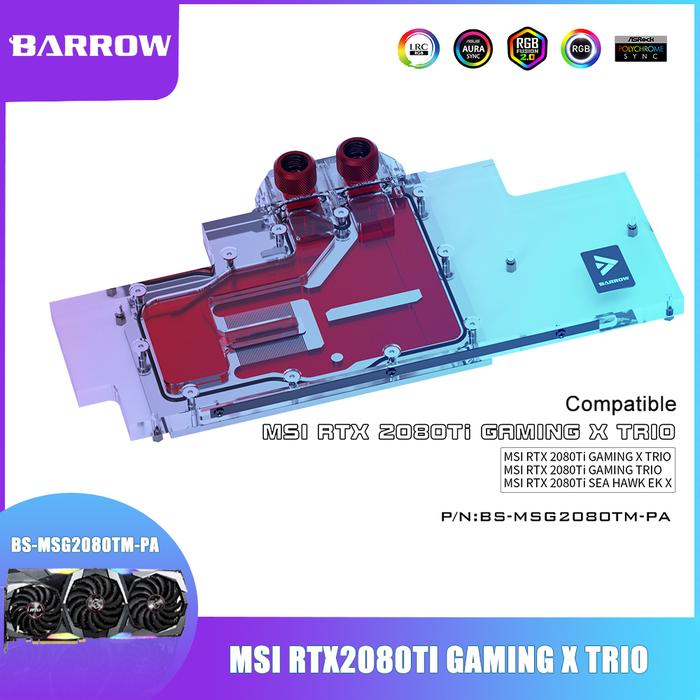 Jual BARROW GPU Copper LED Water Block GPU Water Cooling Block for