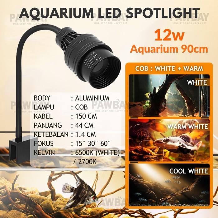 Gambar Lampu Spot Light Led Sorot Jepit Aquarium Ikan Spotlight Kuning Biru Putih Lamp Akuarium Aquascape - Yellow 12W dari PawBay undefined Tokopedia