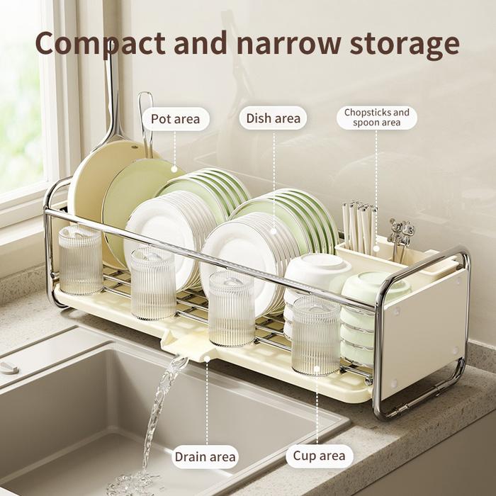 Jual kitchen dish drying rack with drainboard rust proof dish