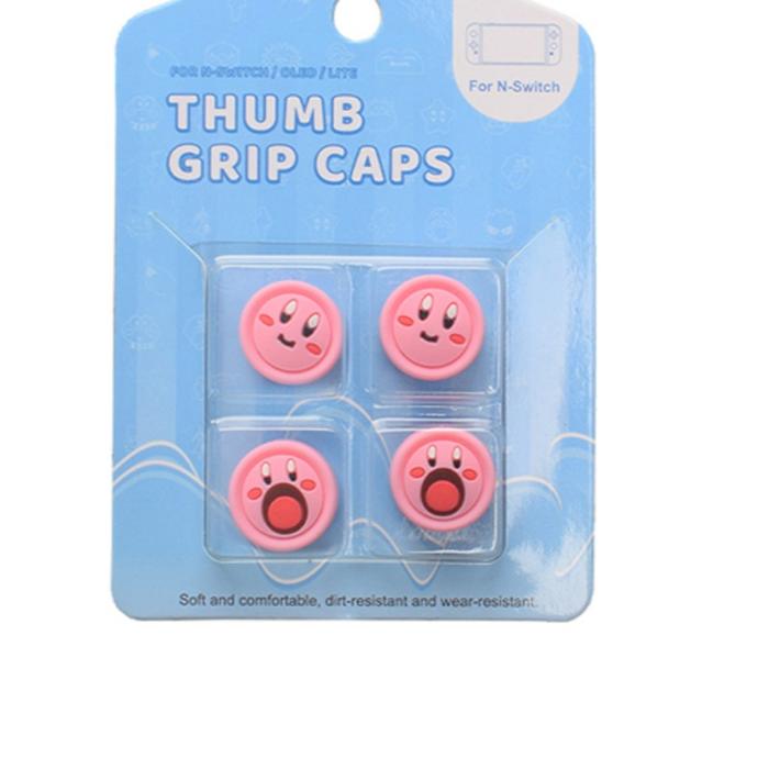 Jual 4pcs kirby silicone thumb stick grip cap anime joystick cover - Main Image