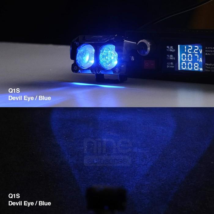 Gambar Lampu Tembak Sorot Laser Motor Mobil 2 Mata Putih Kuning Original 9Nine Luminos Led Q1S Devil Eyes 19 Watt - Biru dari Grosir Asha undefined Tokopedia