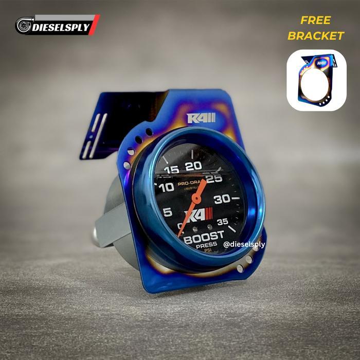 Gambar R4 Boost Meter Titanium Universal Innova / Fortuner / Hilux / Pajero / Triton Boostmeter 35 Psi / 60 Psi - 35 PSI, Tanpa Selang dari Peacefull Store undefined Tokopedia