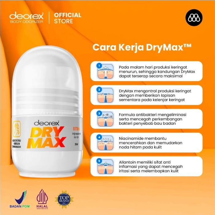 Drymax Liquid Promo DEOREX DRYMAX Antiperspirant Deodorant Roll On 30 ML - Mengurangi ...