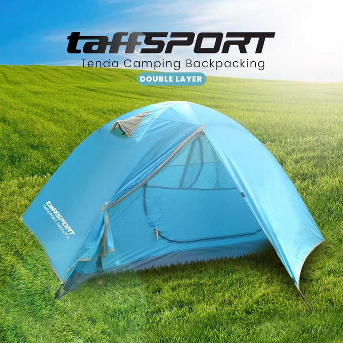 Gambar Tenda Camping Backpacking Outdoor Tent Double Layer 2 Orang - S003-JY-L - Biru dari TK TERMOSANYAAAR TERRBARRRU undefined Tokopedia