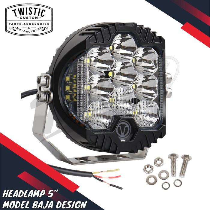 Gambar Monsterchip Store - Lamp Lampu Depan Model Desn Replika Lampu Tembak Sorot Bumper 5 Led Motor Harley Davidson Adventure Touring Jeep Wrangler Taft Offroad 4X4 Universal - Clear dari MONSTERCHIP STORE undefined Tokopedia