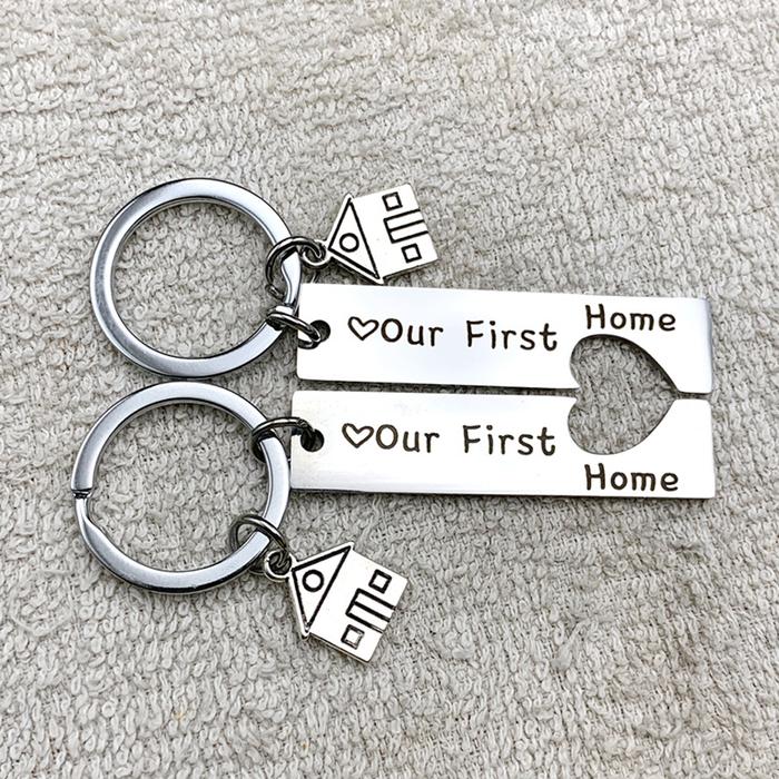 2-Pack Our First Home Keychain Set - 2025 New Home Gift For Housewarming, Moving In & New Homeowners