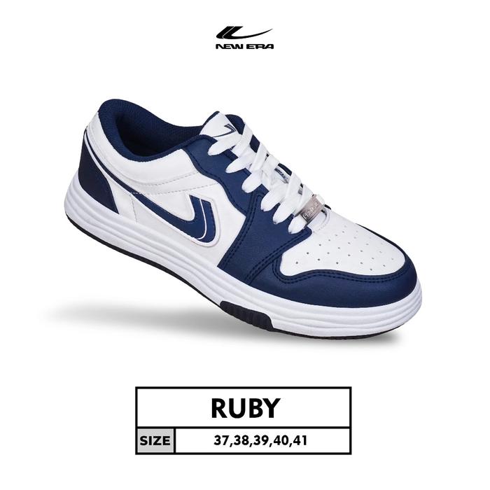 Gambar SEPATU NEW ERA INJECTION RUBY PUTIH/BIRU NAVY 37-41 - PUTIH/BIRU NAVY, 37 dari Neweraidn undefined Tokopedia