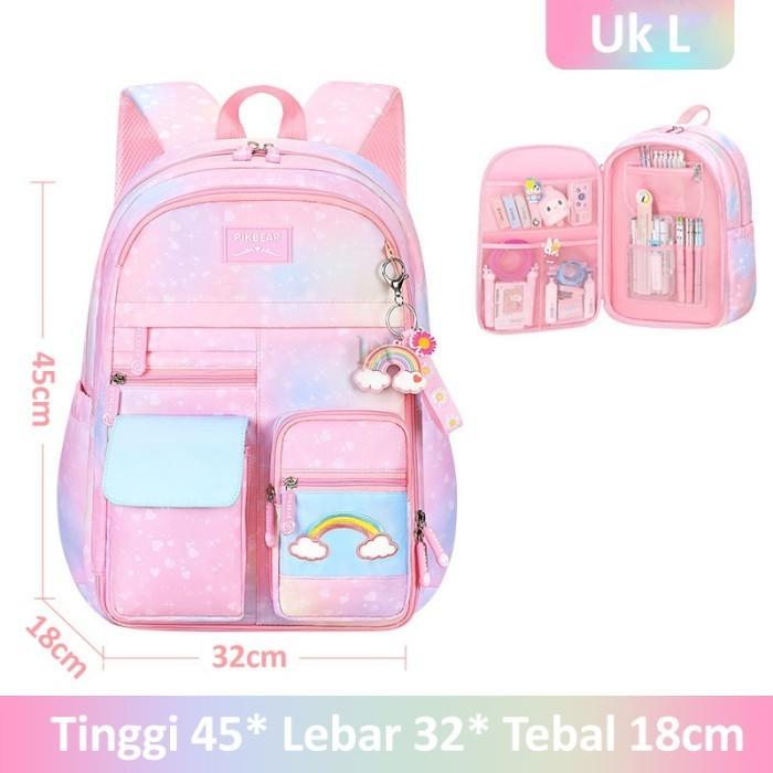 Gambar Tas Ransel Sekolah Import Untuk Anak Perempuan Model Kulkas Tas Gendong Anak TK - SD Kelas 1 2 3 4 5 6 Ransel School Bag Anak Tahan Air Bahan Polyester Ringan Lembut Sekolah Dasar Taman Kanak Cewek Playgroup Pre-K K1 K2 ZMBABY - S-011 Pink-L dari Lucky88 mobile undefined Tokopedia