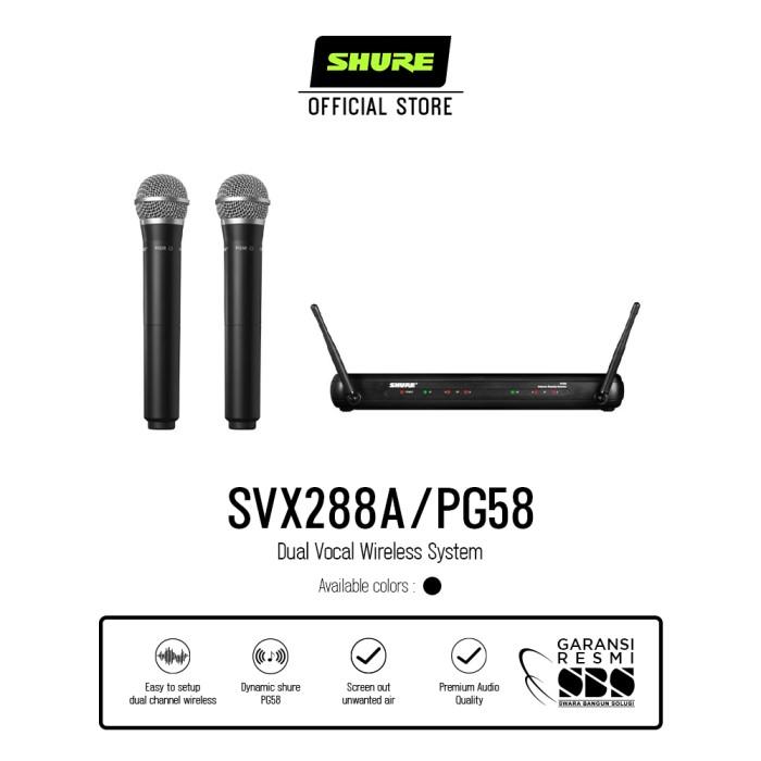 Gambar New Shure Svx288A/Pg58 Dual Vocal Wireless Microphone System Termurah - Freq-G15 dari RoseVokal undefined 4 Tokopedia