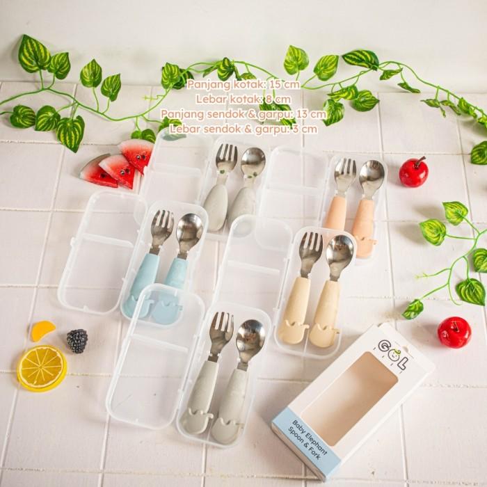 Gambar GOL Baby Sendok Garpu Makan Anak Bayi Alat Peralatan Makan Anak Bayi Balita Stainless Steel Children Kids Training Feeding Spoon and Fork Silicone for kids Sendok Garpu Travel MPASI Besi Anak Gagang Silikon Sendok Belajar Makan Anak Bayi Balita Baby - Spoon & Fork, Elephant Grey dari GOL Baby Official Store undefined Tokopedia