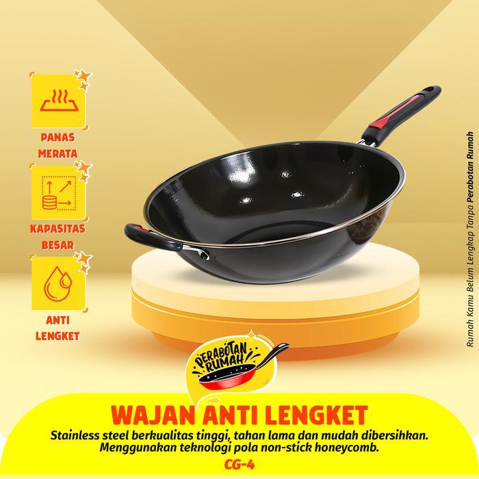 Gambar PERABOTAN - Wajan Enamel Sarang Lebah Anti Gores dan Anti Lengket Diameter 32CM - CG-3 dari Tommylin undefined Tokopedia