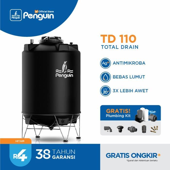 Gambar Penguin TD-110 1000 Liter Toren Tandon Tangki Air Total Drain Tank - Hitam dari Jaya Bintang ID undefined Tokopedia