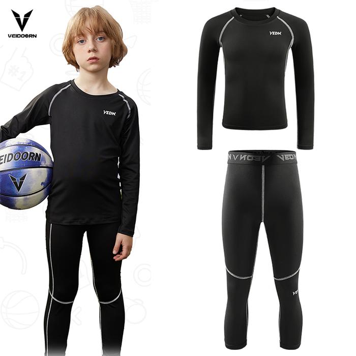 Jual One Set Youth Boys Compression Leggings and Shirt Long Sleeve