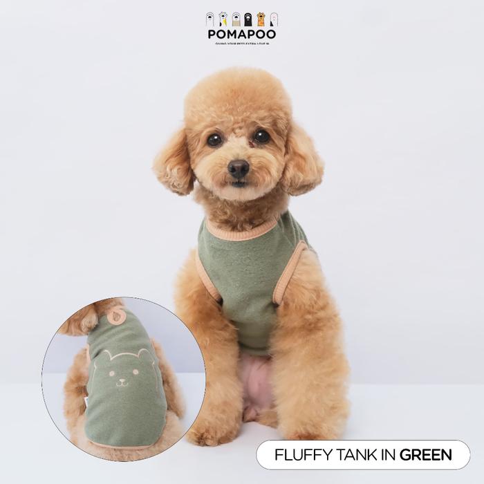 Gambar Pomapoo - Baju Kucing dan Baju Anjing Fluffy Tank - FLUFFY TANK GREEN, XS dari Pomapoo undefined Tokopedia