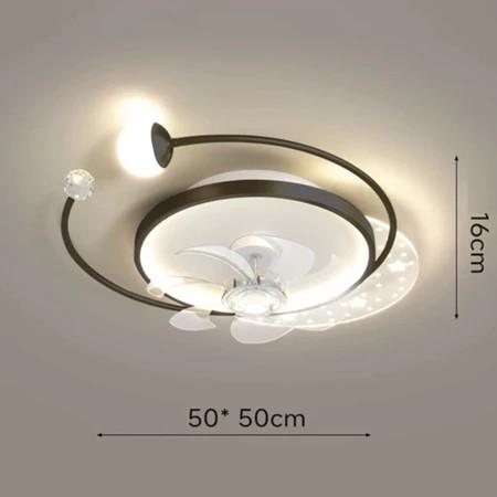 Gambar Lampu Gantung Kipas Angin Bintang estetik Lampu Plafon Rotasi 360° LED 3 Warna Minimalis Modern Minimalis - bulat hitam dari THE BHARATA undefined Tokopedia
