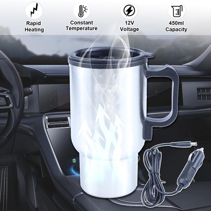 Gambar Best Seller 12V 450ml Electric Heating Travel Cup, Insulated Heated Thermos Mug, Car Kettle Water Co dari Damedai official undefined Tokopedia