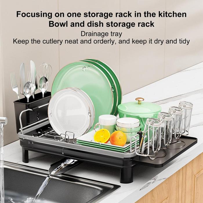 Jual Kitchen Draining Dish Rack Space-saving Stainless Steel