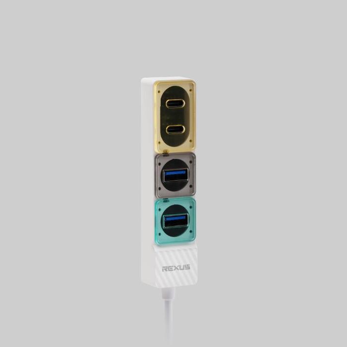 Gambar REXUS H337 USB HUB 3.2 MULTIPORT ADAPTER 4 IN 1 PORT USB HUB H-337 - YELLOW dari GGSTORESBY Kota Surabaya Tokopedia