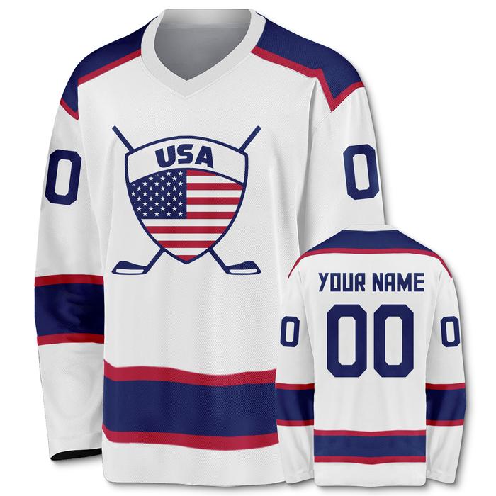 Jual USA Personalized Hockey Jersey American Team Ice Hockey