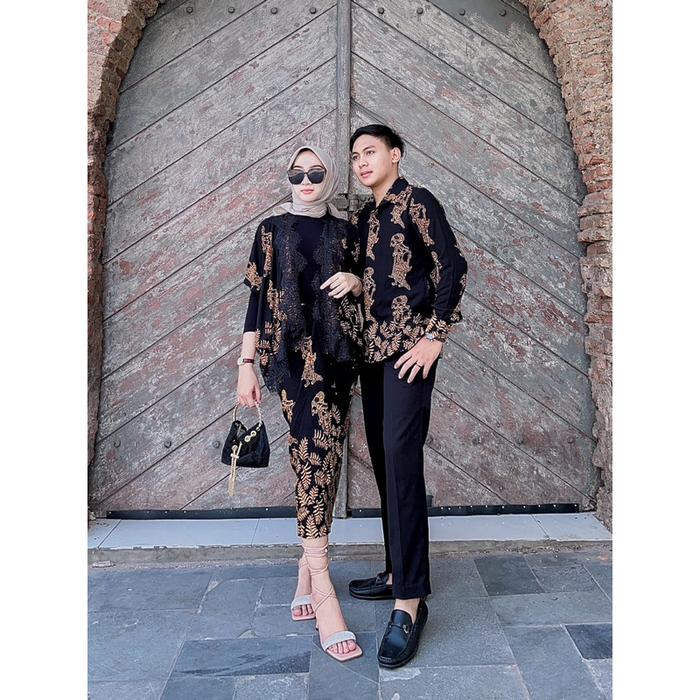 Gambar set couple batik wayang ruby + kemeja dari ibu ewasti lax undefined Tokopedia