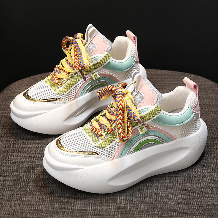 Womens Chunky Platform Sneakers Breathable Comfort Running Tennis Fitness  Gym Jogging Walking Casual Sports Shoes - Main Image