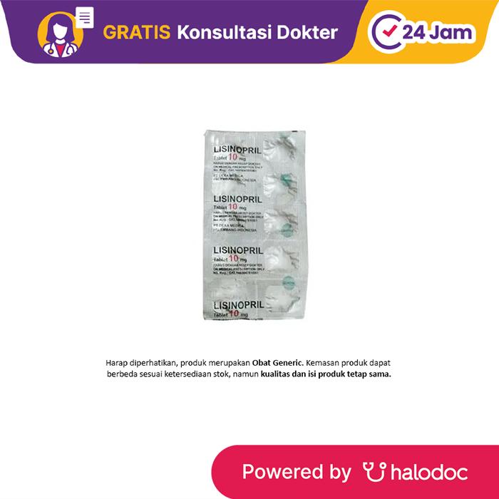 Gambar Lisinopril 10 mg 10 Tablet - Hipertensi - Halodoc dari Apotek Halomedika Tirta Raya Sidoarjo undefined Tokopedia