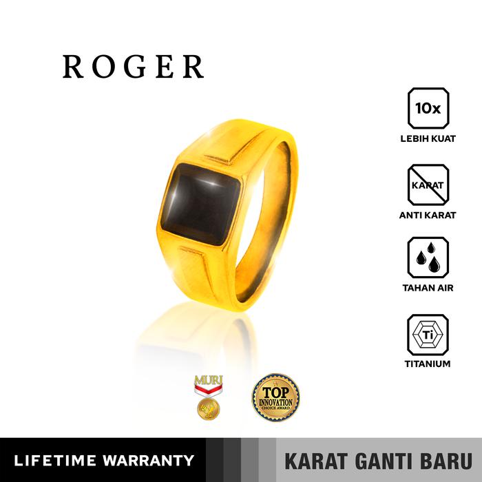 Gambar Emrys Premium Ring ROGER Real Titanium Anti Karat Cincin Titanium Pria Wanita - GOLD ONYX, 7 dari Emrysid Kota Bandung Tokopedia