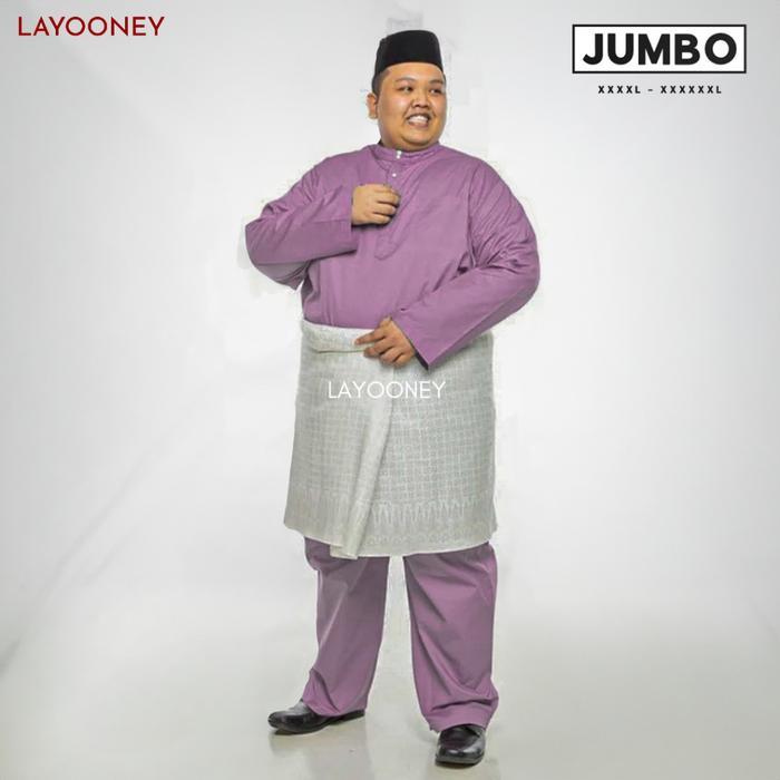 Gambar PROMO Big Size Baju Melayu Pria Teluk Belanga Cekak Musang Ukuran Jumbo Besar Setelan Pakaian Koko Adat Tradisional Malaysia Bahan Satin Velvet Premium - LAVENDER SATIN, XXXXL  (4L) dari Kuininge undefined Tokopedia