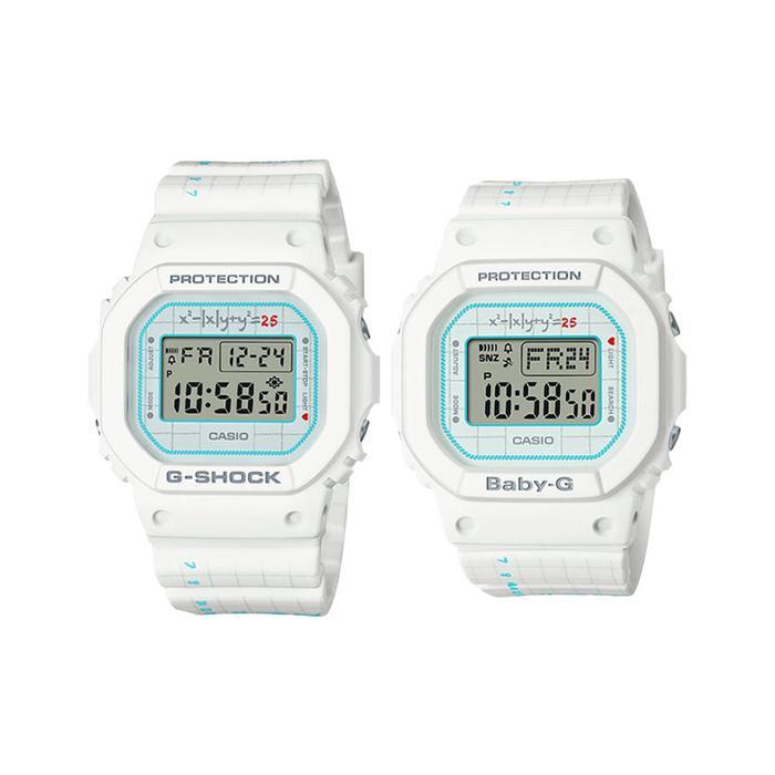 Jam Tangan Couple Casio G-shock Lov-21b-7dr Presents Lovers Collection  Digital Dial White Resin Band