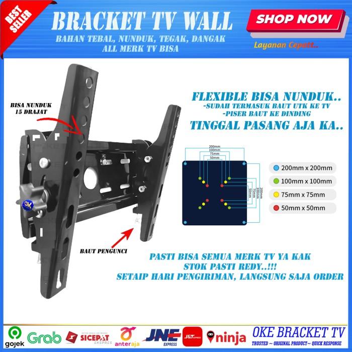 Gambar BYARRGEBYARRZ!! Brecket Braket TV Wall 14 sampai 42 inch inci Vesa 20x20cm - vesa 25x25 dari Ziva467 undefined Tokopedia