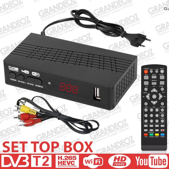 Gambar SET TOP BOX + WIFI MT7601 DONGLE STB H.264 DVB-T2 Bien4 Digital Satellite Smart TV Tuner H.265 1080P DZ084 Digital Taffware 4K Analog HBO Sinyal Jernih Smart Android Coocaa TCL LG Samsung Youtube Tiktok Matrix Luby DVB-T2 dari temanku86 undefined Tokopedia