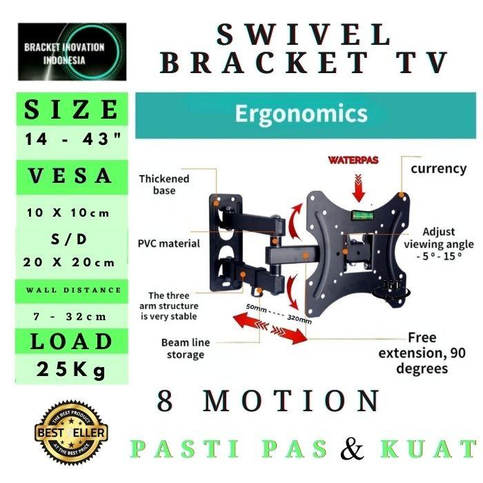 Gambar Braket bracket breket TV LED UHD 32 40 43 49 50 55 58 60 inci NB P5 - 14-43" WATERPAS dari Lisa mayank undefined Tokopedia