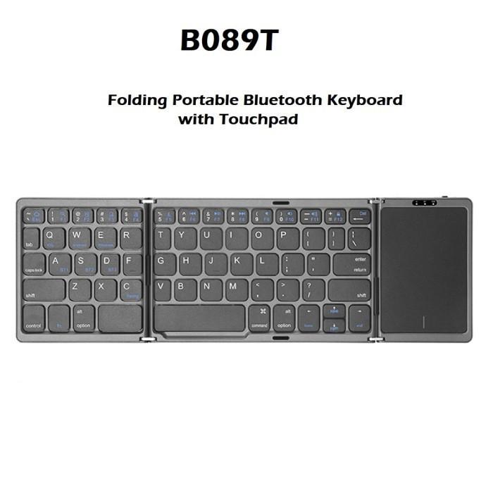 Gambar B089T - Universal Folding Portable Bluetooth Keyboard with Touchpad - Grey dari Tanaga Online Shop undefined Tokopedia