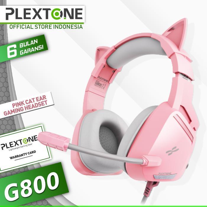 Jual Plextone G800 Cat Ear Gaming Headphones Detachable Ears