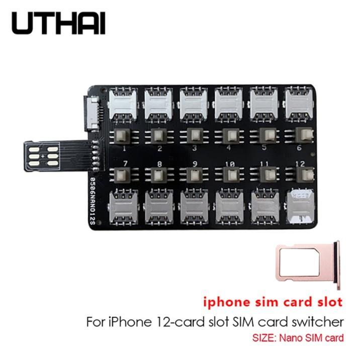 Jual 12 Card Slot Expansion Sim Card Adapter Card Reader (For - Main Image