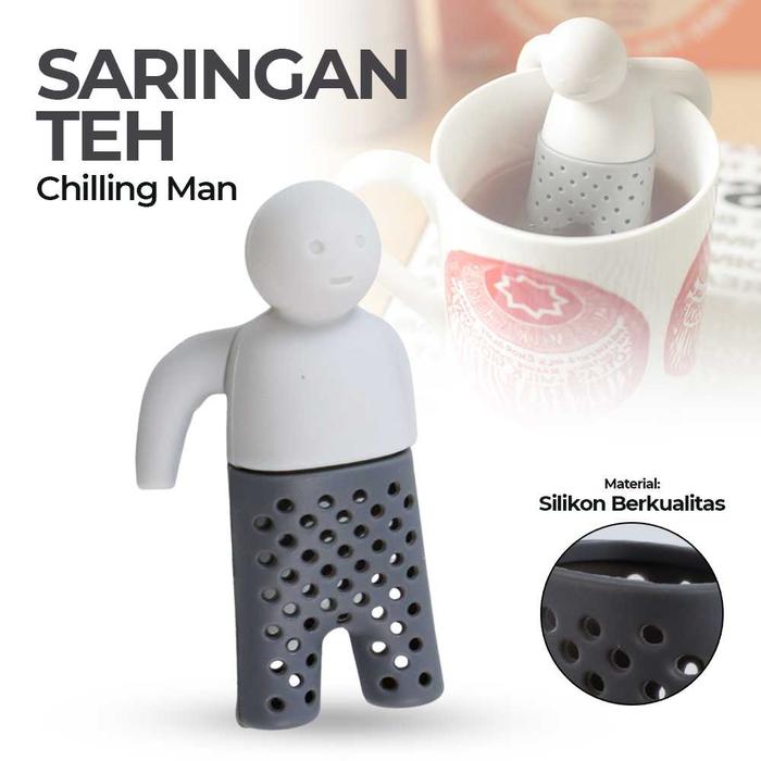 Gambar Mr. Tea Saringan Teh Tea Filter Infuser Strainer Chilling Man - MR03 - Gray dari candanistore undefined Tokopedia