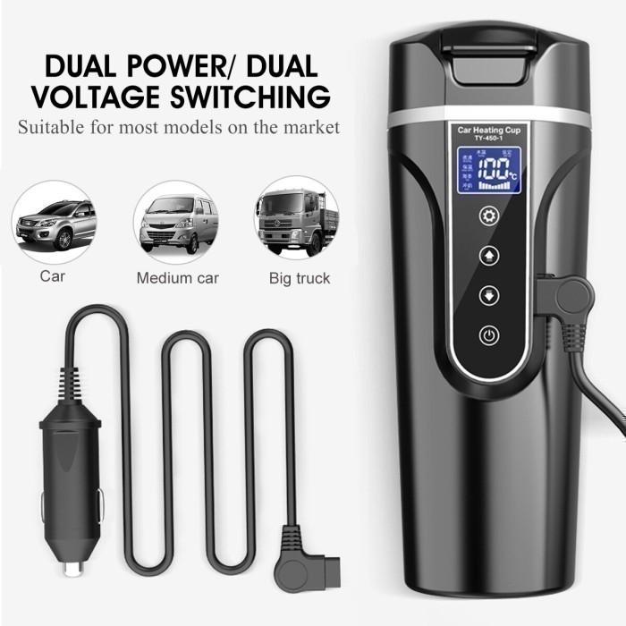 Gambar LIFEWAY 390LC Car Electric Heating Cup-Termos Pemanas Air Mobil 400ML - BLACK dari Experimart undefined Tokopedia