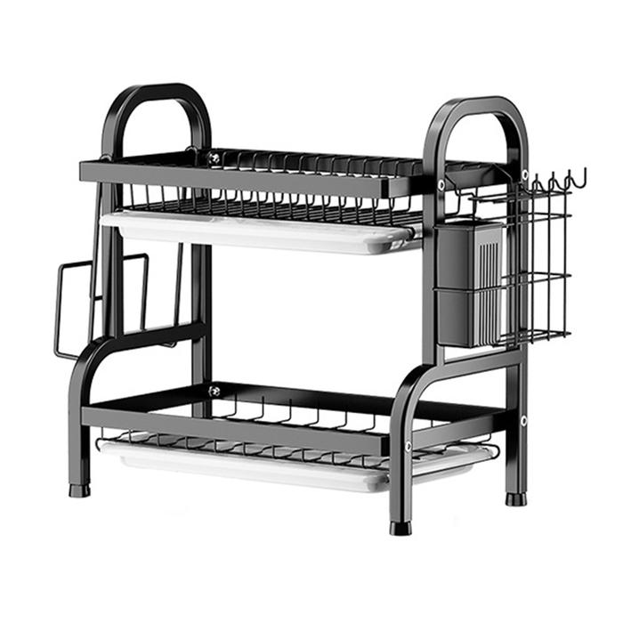 Jual Tier Dish Drainer with Drainboard Dish Rack Large Capacity