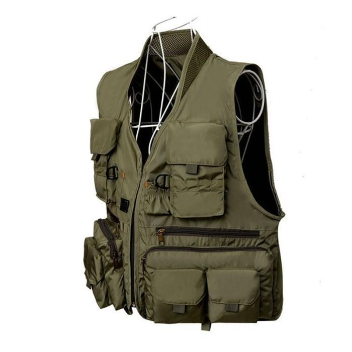 Gambar Rompi Vest Pancing Quick Dry Jacket Fishing GDS09 Outdoor Hiking - Army Green dari Outdoor Jakarta undefined Tokopedia